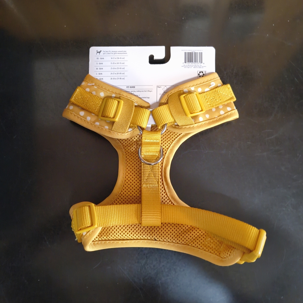 Yellow Polka Dot Small And Medium Dog Harness - Picture 3 of 12